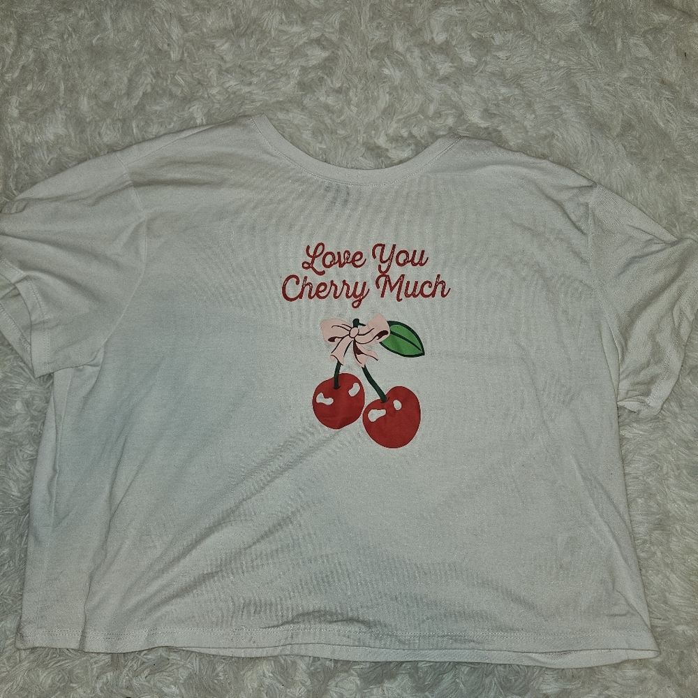 Juniors Cherry Crop Tee